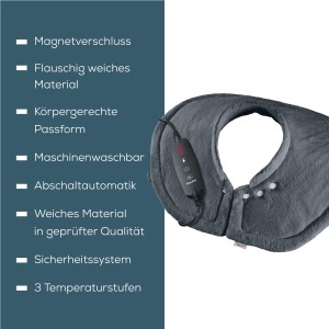 Beurer HK 66 Perna Electrica pentru Umeri si Gat Forma Ergonomica 3 Trepte de Temperatura - Img 7