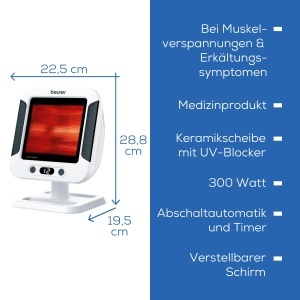 Beurer IL 60 Lampa Infrarosu 300W Timer Reglabil UV Protectie - Img 8