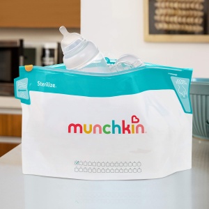 Beutel de sterilizare pentru microunde Munchkin, set 6 buc, reutilizabile, cu maner racoros - Img 3