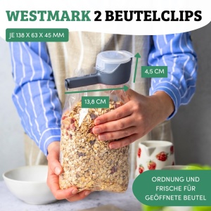 Beutelclips cu Ausgieer Westmark - Set 2 bucati, BPA-free, usor de utilizat - Img 2