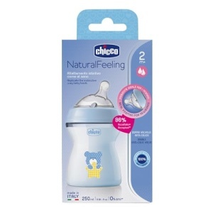 Biberon Chicco Natural Feeling 250 ml Anti-Colici Tetina Silicon 2 Luni - Img 2
