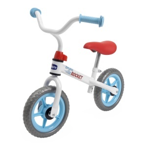 Bicicleta fara pedale Chicco Bright Rocket ajustabila cadru usor 2-5 ani alb