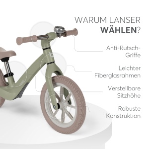 Bicicleta fara pedale KikkaBoo Lanser ultralight verde pentru copii 3-6 ani - Img 9