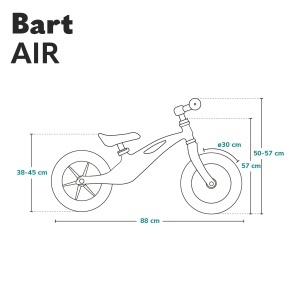 Bicicleta fara pedale Lionelo Bart Air cadru din magneziu roti 12 inch ultralight reglabila - Img 8