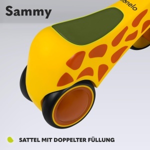 Bicicleta fara pedale LIONELO Sammy de la 1 an bicicleta fara pedala pentru bebelusii de 12-36 luni premergator cu 4 roti de pana la 25 kg manere anti - Img 4