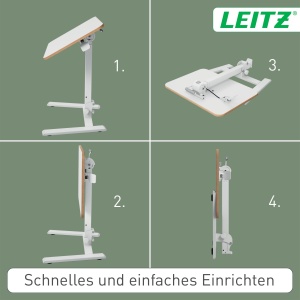 Birou pliabil si reglabil in inaltime Leitz Ergo, 65 x 46 cm, alb - Img 3