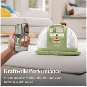 BISSELL Little Green, dispozitiv de curatare a tapiteriei, curatator de covoare pentru pete si murdarie de zi cu zi, aspirator de spalat, aspirator umed pentru covoare, tapiterie, masina si multe altele, motor puternic de 340 W, 4098N - Img 3
