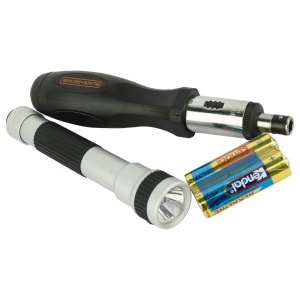 Black+DECKER Set de accesorii auto cu toate cheile dinamometrice pentru set de surubelnite auto Set de biti pentru set de scule auto intr-o geanta de rulare (cu accesorii pentru scule auto, cu lanterna) A7144 - Img 4