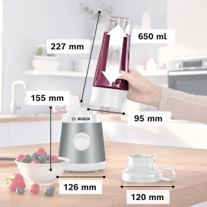 Blender Bosch VitaPower MMB2111T, 450W, 40000 rpm, ToGo-Flacon - Img 2
