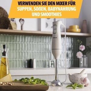 Blender de mana Tristar MX-4880, 350W, 2 viteze, functie Turbo, alb - Img 3