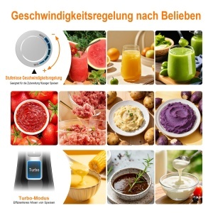 Blender Ibergrif M525 1000 W, cu control variabil si lame din inox - Img 5