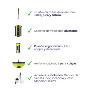 Blender JATA JEBT1789, 1200 W, 4 cutite din otel inoxidabil, accesorii incluse - Img 4