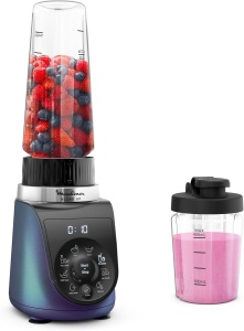 Blender Moulinex Blend Up LM19H4F0, 1000 W, 8 programe automate, 2 sticle, Albastru