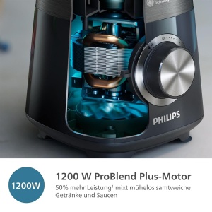 Blender Philips 5000-Serie HR303100, 1200 W, Capacitate 2L, Negru - Img 3