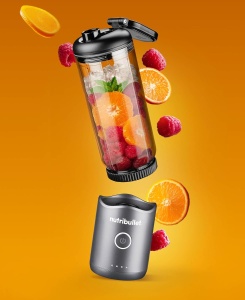 Blender portabil Nutribullet Flex 590ml, gri, USB-C, usor de curatat - Img 2