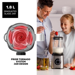 Blender Taurus Prior Advance, 1800 W, 2 L, lame inox, negru-metalic - Img 3