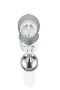 Blenderul de mana Bosch ErgoMixx MSM66120, baza blender din otel inoxidabil, ceasca de amestecare si masurare, cutit cu 4 lame, design ergonomic, 12 niveluri plus turbo, 600 W, alb/gri - Img 6