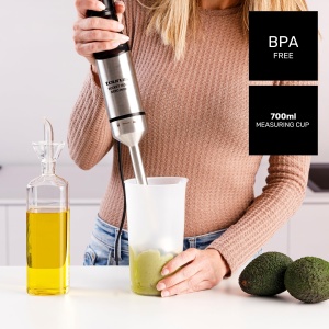 Blenderul de mana Taurus Rocket 1500 Nero Inox | 1500 W | Controlere de capacitate | Design ergonomic | Tija si lame din otel inoxidabil | Gluga de protectie impotriva stropirii | Poate fi spalat in masina de spalat vase - Img 5