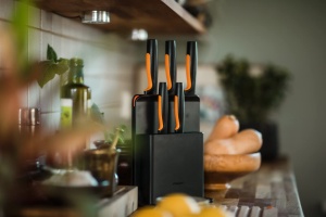 Bloc de cutite Fiskars Functional Form cu 5 cutite din otel japonez, negru - Img 5