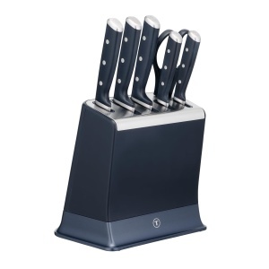 Bloc de cutite Tefal EverSharp Pro K297S744 6 piese tehnologie de ascutire automata otel inoxidabil german albastru