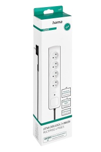 Bloc de priza Hama cu 4 iesiri, 16A, 3680W, design plat, cablu 1.5m - Img 4