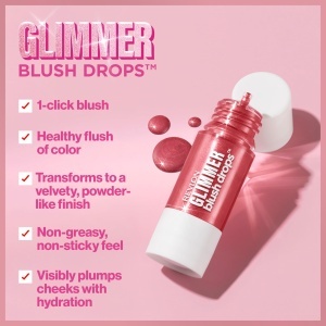 Blush lichid REVLON Glimmer Blush Drops 103 Field of Roses, pigmentare ridicata - Img 3