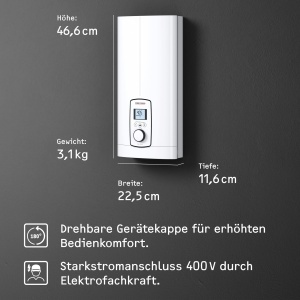 Boiler Instantaneu Stiebel Eltron DEL 27 Plus, 27 kW, Display LCD, Mod ECO - Img 5