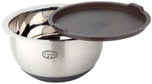 Bol de amestec Dr. Oetker BACK SPASS 5L cu capac, inox, gri-maro