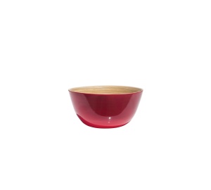 Bol din bambus IBILI, 15x7.5 cm, capacitate 0.6L, finisaj lucios, rosu