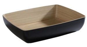 Bol din melamina APS 84590 FRIDA, 32,5 x 26,5 cm, negruefect lemn