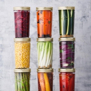 Borcan de conservare KILNER 1L cu capac metalic, deschidere larga, transparent - Img 7