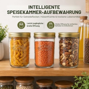 Borcan de conservare Kilner 350 ml, cu capac metalic si deschidere larga - Img 8