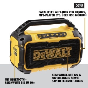 Boxa Bluetooth Dewalt DCR011 Extrem Robusta Compatibila cu Acumulatori XR Li-Ion - Img 3