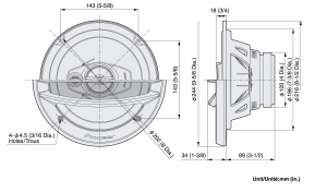 Boxe auto Pioneer TS-A2013I, 3-Way, 500W, 20 cm - Img 3