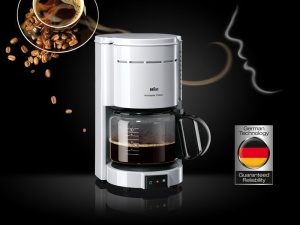 Braun Coffee Machine KF 47 WH - Aparat de cafea cu filtru cu ulcior de sticla pentru cafea clasica la filtru, cafea aromata datorita sistemului OptiBrew, oprire prin picurare, oprire automata, alb - Img 2