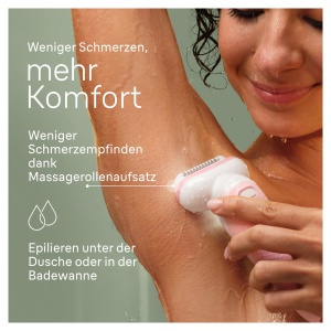 Braun Silk-epil 9, epilator cu cap pivotant pentru indepartare usoara a parului, piele umeda si uscata, de lunga durata, matasoasa, ladyshaver, accesoriu de barbierit si accesoriu de tuns, 9-030, alb/roz flamingo - Img 5