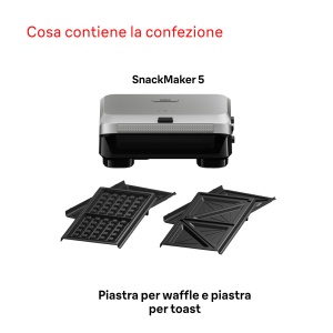 Braun SnackMaker 5 SM5005 Grill si Aparat de Wafe 800W Placi Detasabile Argintiu - Img 7