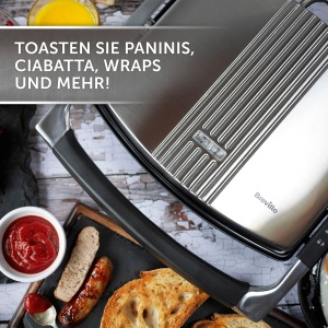 Breville Presa pentru sandvisuri/panini si aparat de prajit prajit | 4 felii | Otel inoxidabil [VST026X] - Img 2