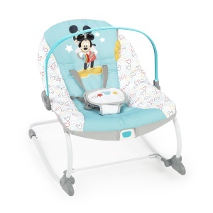 Bright Starts Disney Baby Mickey Mouse Scaun Bebe si Copii cu Vibratii si Bara de Jucarii Detasabila
