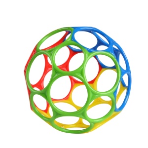 Bright Starts, Oball Classic, minge flexibila si usor de manevrat, jucarie de activitate senzoriala pentru copii de toate varstele, multicolora - Img 4