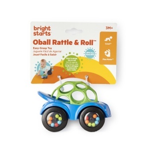 Bright Starts, Oball, Masina de jucarie cu zornait, Verde-Albastru - Img 7