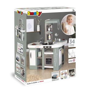 Bucatarie pentru copii Smoby Tefal Studio Bubble XL, 36 piese, cu functie Bubble - Img 6