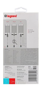 Cablu de incarcare 3 in 1 Legrand, Lightning USB-C Micro USB, 1.2m, 12W - Img 6