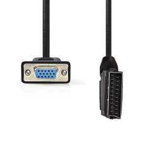 Cablu SCART 2.00 m cu conector VGA, PVC, negru - Img 1