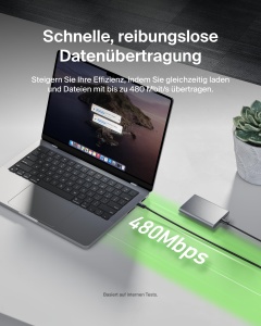 Cablu USB-C Belkin, 1.5m, 60W, flexibil, negru - Img 6