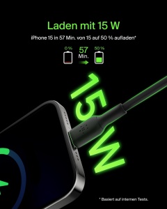 Cablu USB-C Belkin BoostCharge, 2m, Negru, pentru iPhone, Samsung, Google Pixel - Img 2