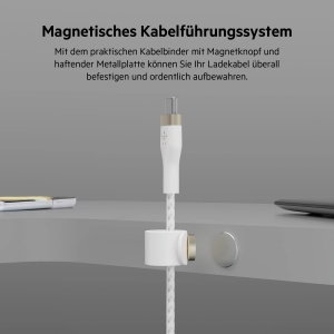 Cablu USB-C Belkin BoostCharge Pro Flex, 3 m, Alb, Rapid, Flexibil - Img 3