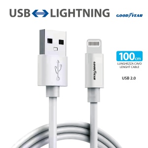Cablu USB Lightning Goodyear 100cm pentru iPhone 14-13-12-11, viteza mare de transfer - Img 2