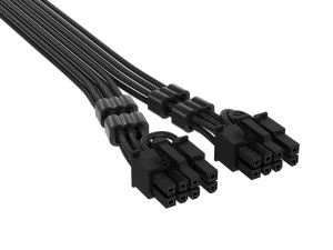 Cabluri de alimentare Corsair Elite Premium PCIe 12V-2x6 la 2x 8-Pin, Paracord, NegruAlb - Img 2