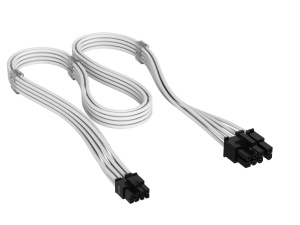 Cabluri de alimentare Corsair Elite Premium Tip 5, 8-Pini, Alb, Paracord